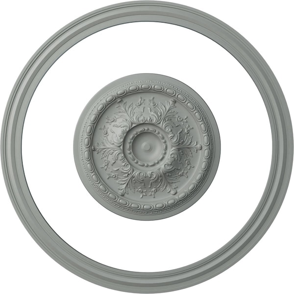 Ekena Millwork 55 3/8-in. OD x 47 3/8-in. ID Ceiling Ring with 28-in. OD Ceiling Medallion Stockport Accent Kit CRM55FX28ST - main